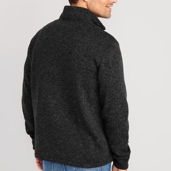 NWT OLD NAVY Sweater-Knit Quarter Zip Color: Black Jack Size Medium - Picture 3 of 5